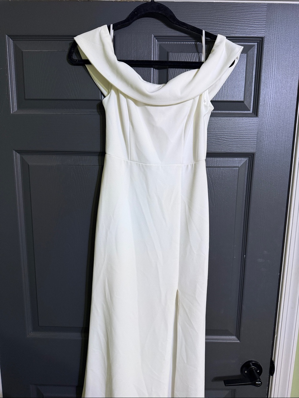 Lulus Off-Shoulder Ivory Women's Evening Dress Small
